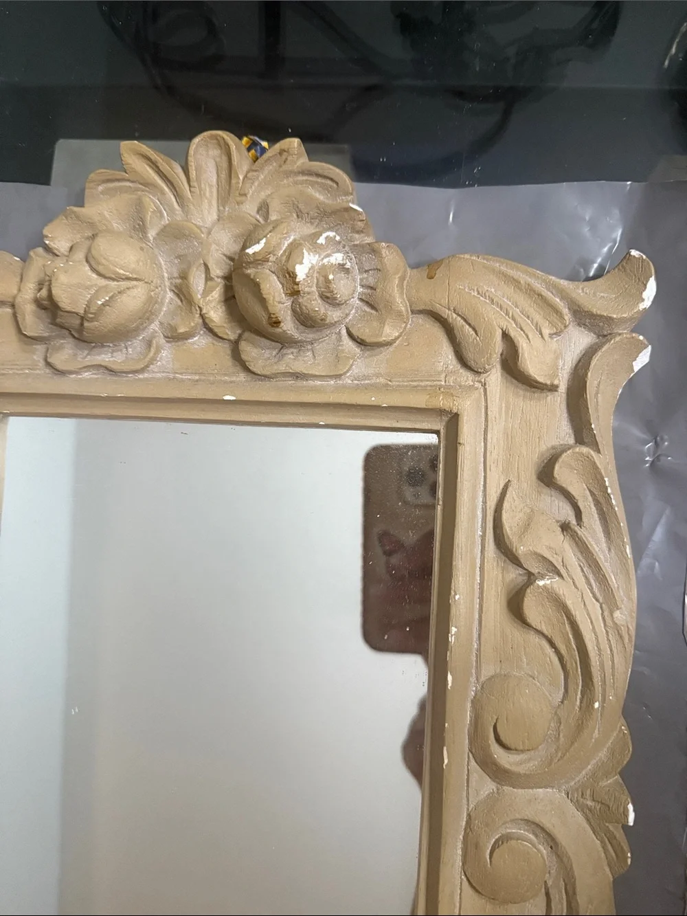Ornate Beige Decorative Wall Mirror